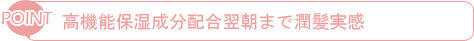 高機能保湿成分配合翌朝まで潤髪実感