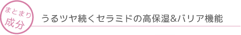 【まとまり成分】うるツヤ続くセラミドの高保湿&バリア機能